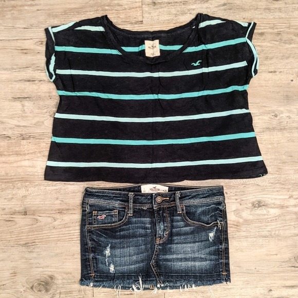 Hollister Tops - NWOT Hollister Outfit | Jean Skirt & Top